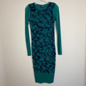 jean paul gaultier soleil mesh dress w/ sheer long sleeves